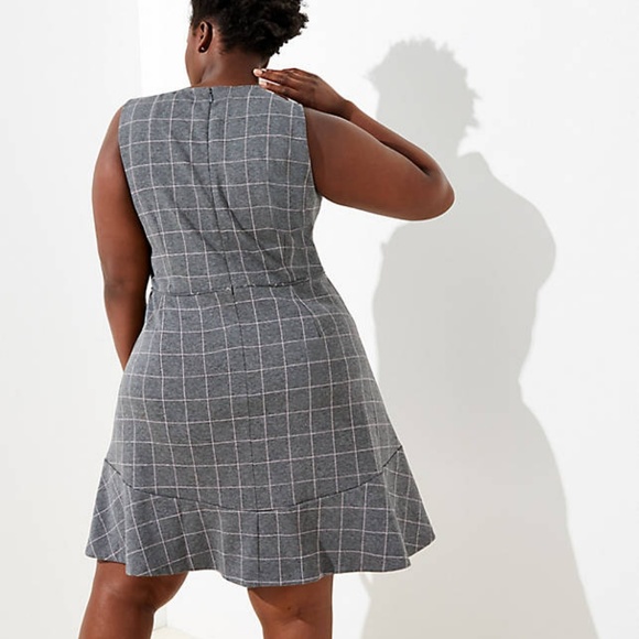 NWT LOFT Gray & Lavender Dress PLUS SIZE - Picture 3 of 6